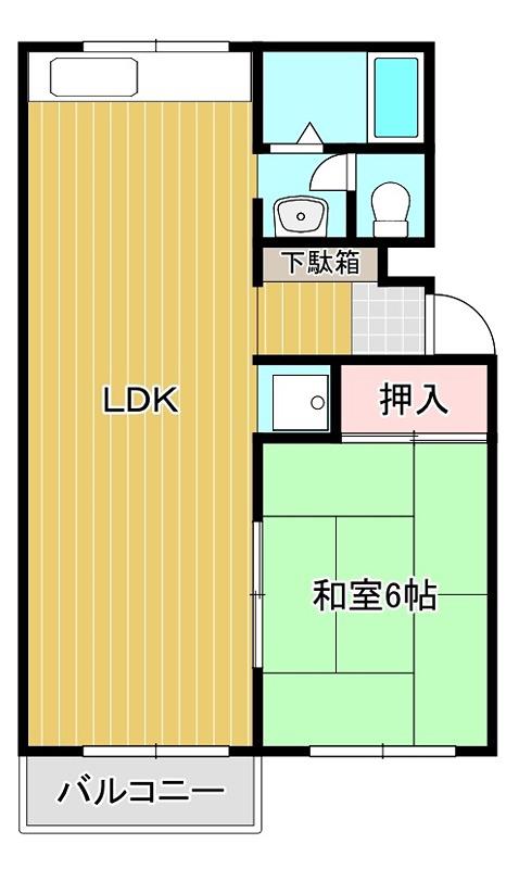 サンヴェルジュI(1LDK/2階)の間取り写真