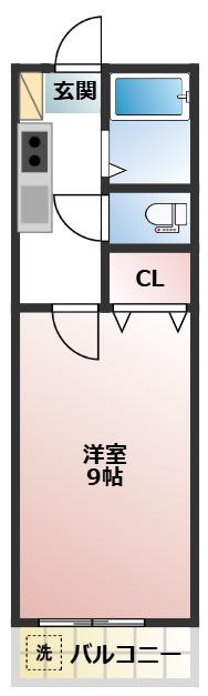 コーポ白糸台第一(1K/1階)の間取り写真