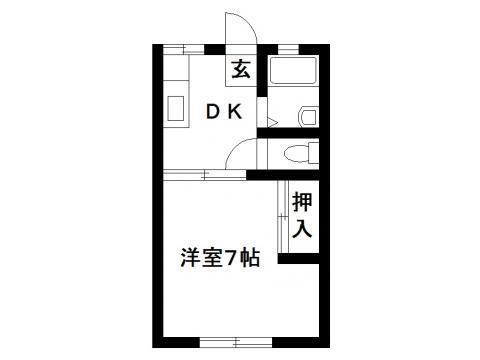 佐藤ハイツ(1DK/2階)の間取り写真