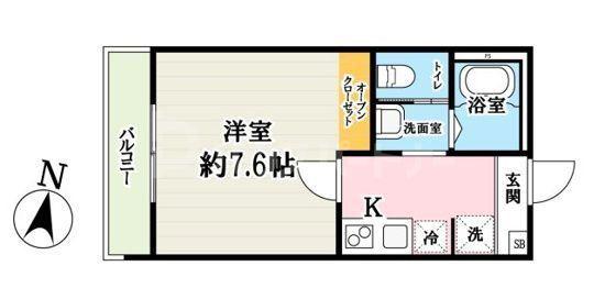キャメル吉川スリジエ(1K/3階)の間取り写真
