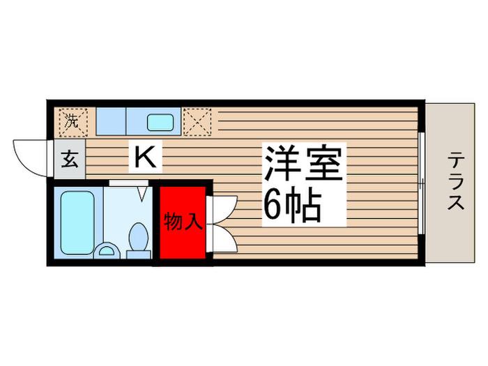 ヴィクトワール仁戸名(1K/1階)の間取り写真