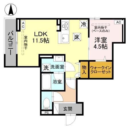 DR藤江北(1LDK/1階)の間取り写真