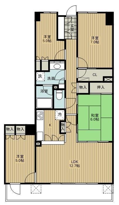 ザ・ガーデンプレミアム船橋法典813号(4SLDK/8階)の間取り写真