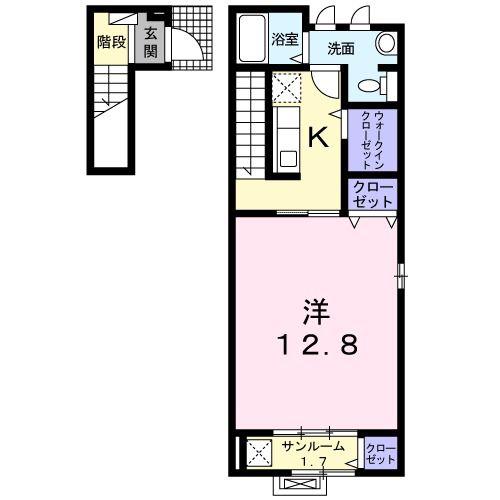 アビタシオン大根山(1K/2階)の間取り写真