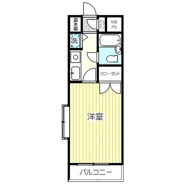 ロアール洗足池(1K/4階)の間取り写真