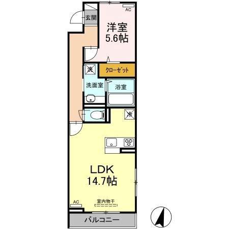 エクセリア上鷺宮II(1LDK/3階)の間取り写真