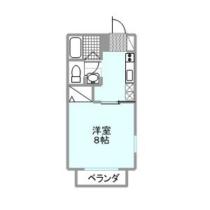 北斗シャトーC(1K/2階)の間取り写真