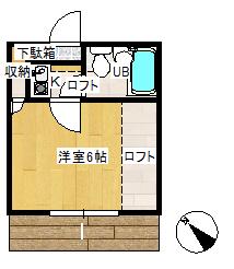 リバーサイド吉川B(1K/1階)の間取り写真