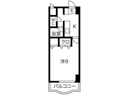 舘坂マンションA(1K/6階)の間取り写真