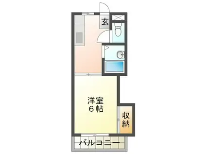 マンションすみれ亭(1K/2階)の間取り写真