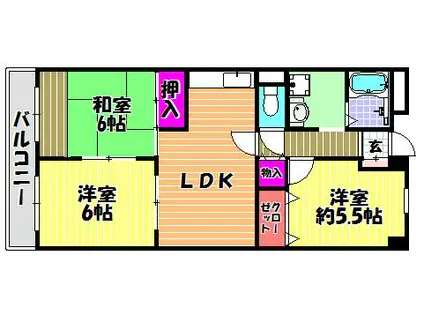 グランドハイツ杉田Ⅱ(3LDK/3階)の間取り写真