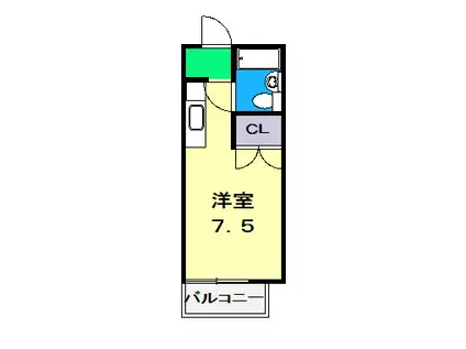 ハイツヤマサキ(ワンルーム/1階)の間取り写真