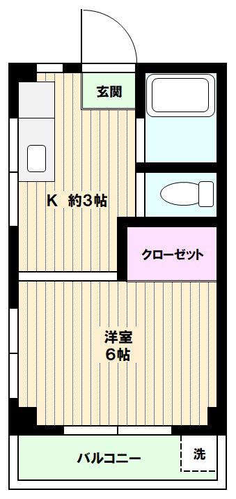 第5ハイツSS(1K/2階)の間取り写真