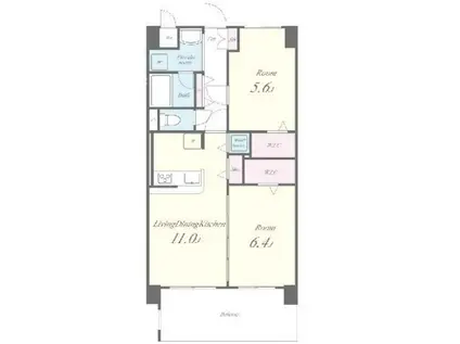 フローリッシュ SI(2LDK/10階)の間取り写真