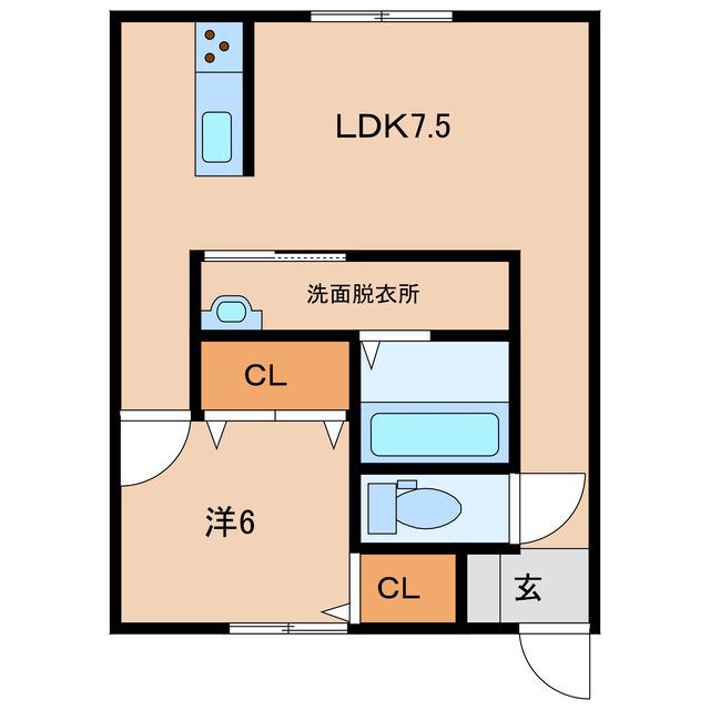アウル歯科2F(1LDK/2階)の間取り写真