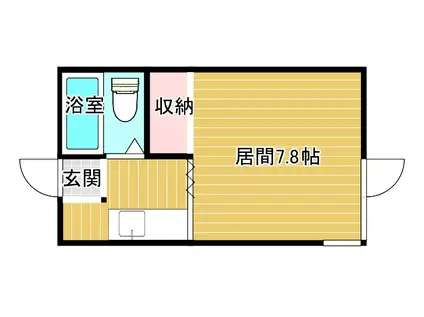 コーポ来夢(ワンルーム/2階)の間取り写真