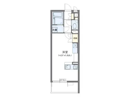 FAMILY宮里(ワンルーム/2階)の間取り写真