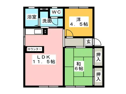 ソファレ土屋A(2LDK/1階)の間取り写真