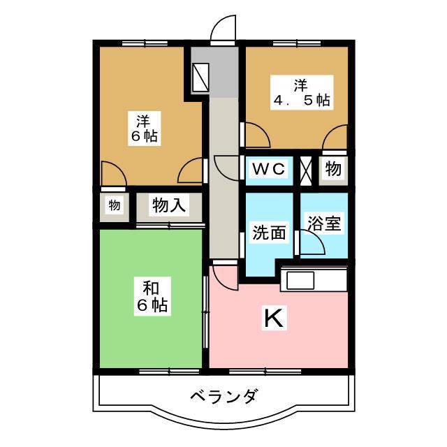 ガーデン葉月I(3DK/1階)の間取り写真
