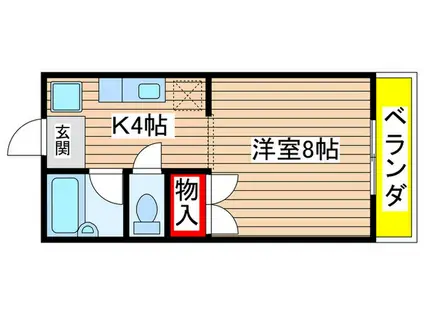 KANZA野並(1K/4階)の間取り写真