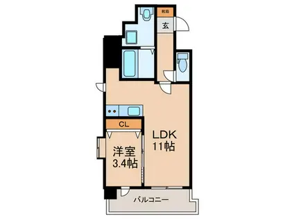 第48川崎ビル(1LDK/2階)の間取り写真