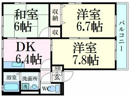 MAISON KURAZO(3DK/1階)の間取り写真