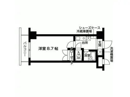 クレスト草津(1K/1階)の間取り写真