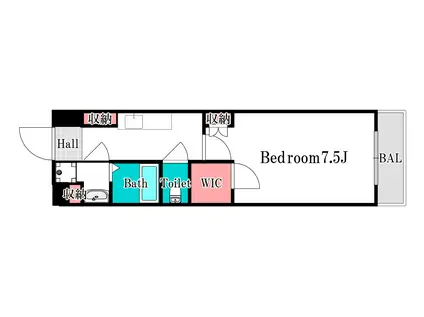 ヴィラ プリマ(1K/3階)の間取り写真