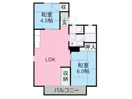 清水川ハイツ(2LDK/1階)の間取り写真