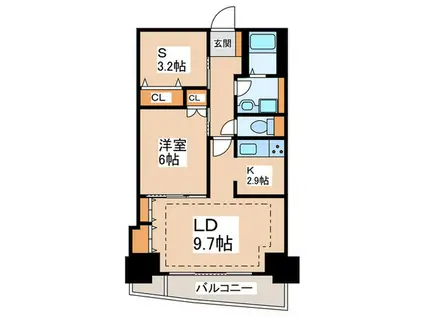 河田町ガーデン1(1SLDK/25階)の間取り写真