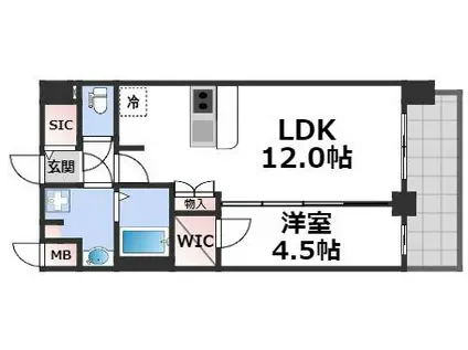 プレサンス大正フレンジ(1LDK/13階)の間取り写真