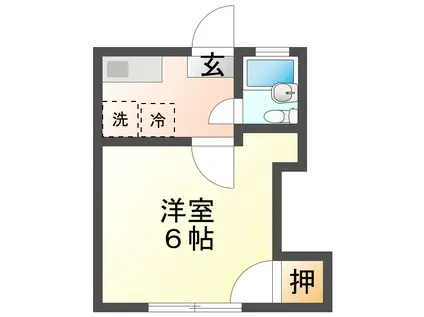 ヴィレッタ東広島弐番館(1K/1階)の間取り写真