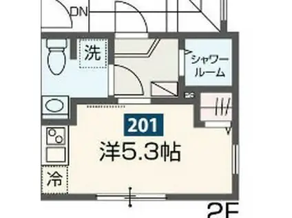 MELDIA浅草II(ワンルーム/2階)の間取り写真