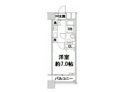 ファーストリアルタワー新宿(1K/19階)の間取り写真