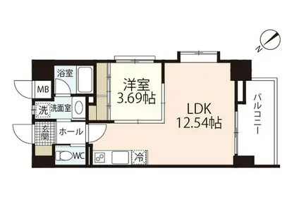 GRAND STAGE24(1LDK/2階)の間取り写真