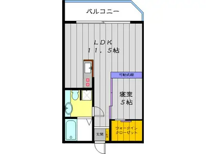 アゼリア本町(1SLDK/3階)の間取り写真