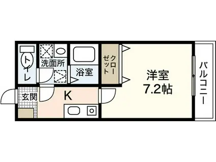 I JIGOZEN(1K/1階)の間取り写真