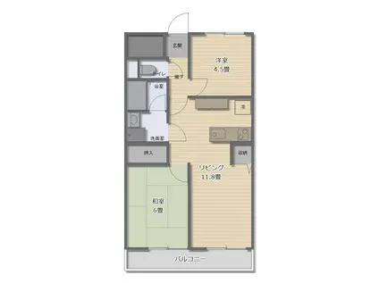 ウィークリーマンション オスカー(2LDK/1階)の間取り写真
