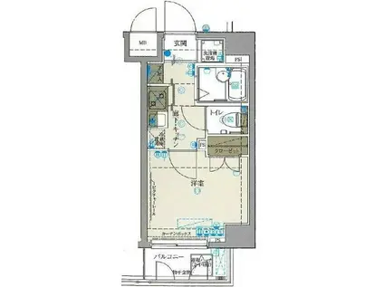 ヴェルト横濱石川町II(1K/7階)の間取り写真