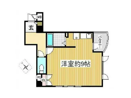 プリオーレ神戸II(1K/2階)の間取り写真