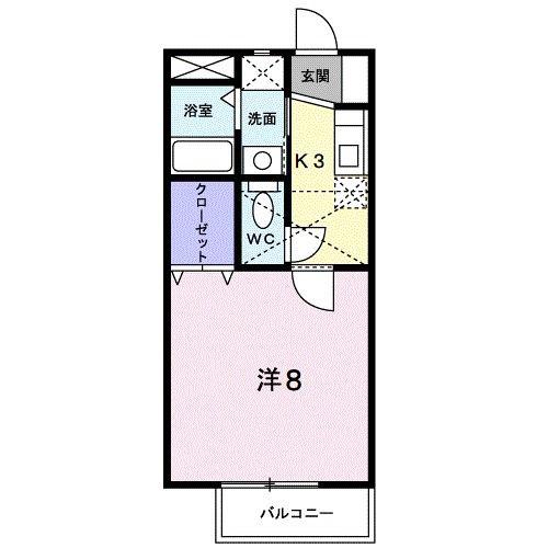 メゾンエクセルTS(1K/1階)の間取り写真