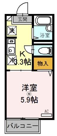 ハイツ子午線(1K/1階)の間取り写真