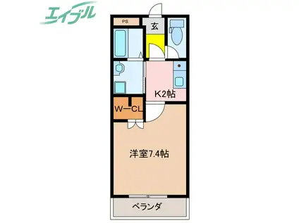 クラシオンレガーロ(1K/3階)の間取り写真