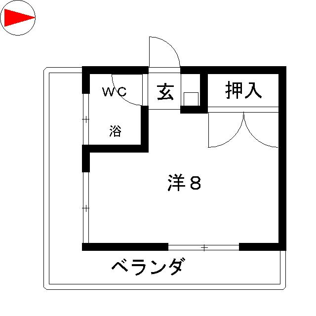 アークビル高円寺(ワンルーム/4階)の間取り写真
