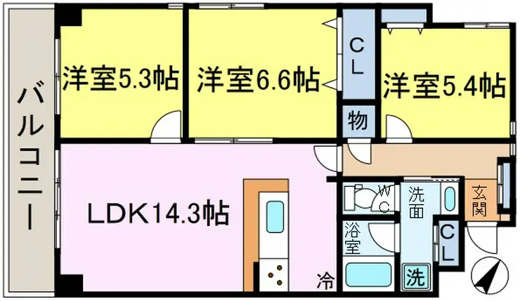 ソサエティギャレリア 2階階 間取り