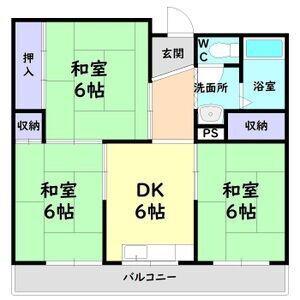 コーポエトワール(3DK/3階)の間取り写真