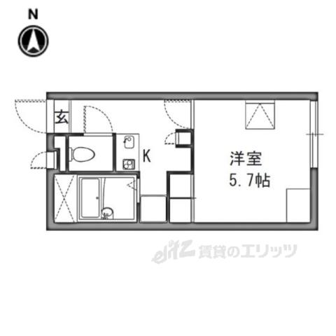 レオパレスさくら坂(1K/1階)の間取り写真