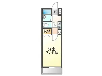 ベル牛久保(1K/1階)の間取り写真