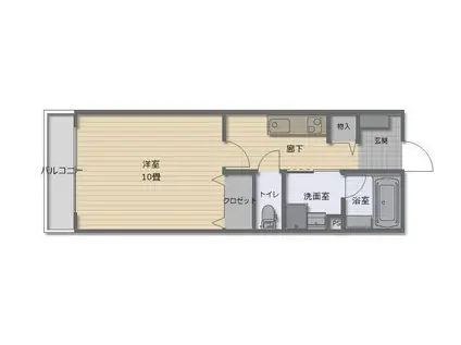 カルペ・ディエム(1K/4階)の間取り写真