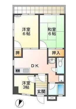 花園ハイツ(3DK/3階)の間取り写真